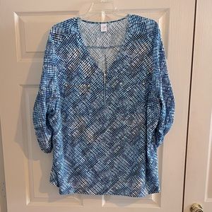 V Neck Zipper Top